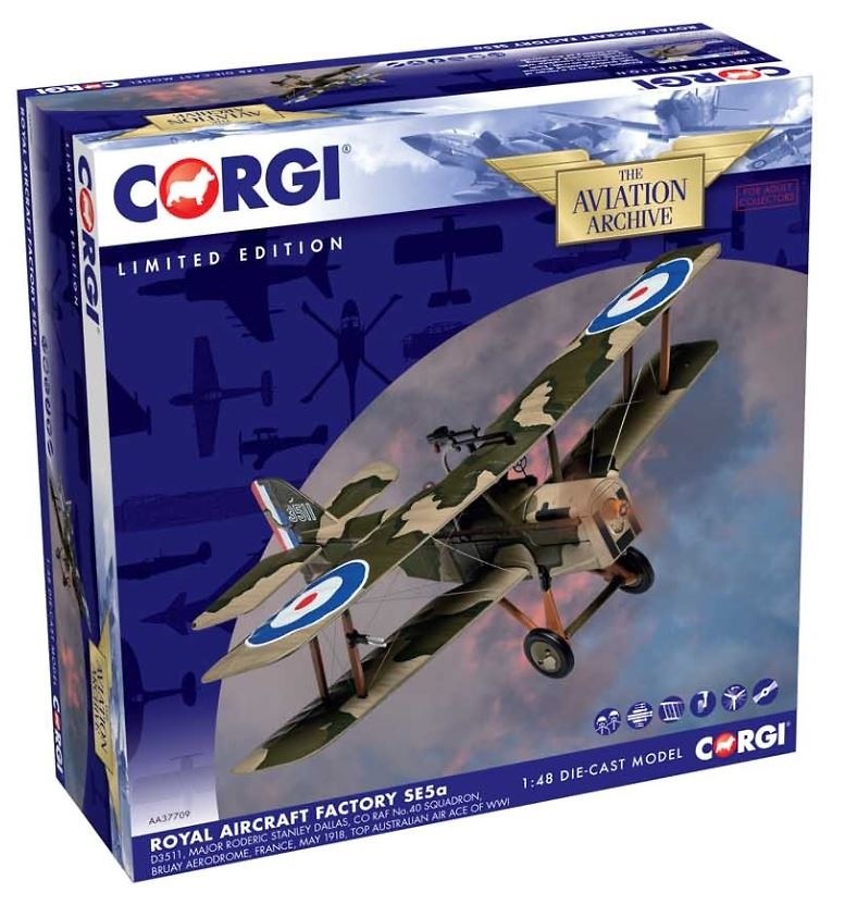 SE5a D3511, Major R. S Dallas, CO RAF No.40 Squadron, Bruay Aerodrome, France, May, 1918, 1:48, Corgi 