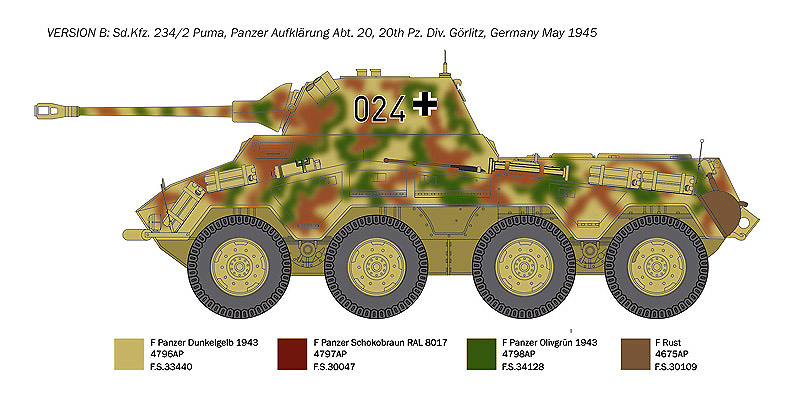 Sd.Kfz. 234/2 Puma, Germany, WWII, 1:35, Italeri 