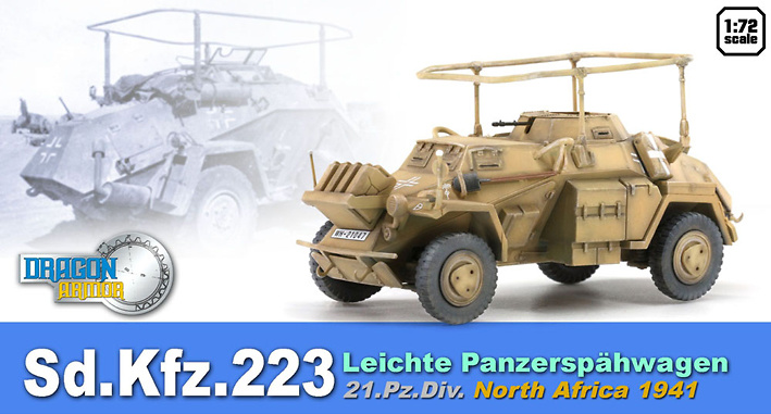 Sd.Kfz.223, Leichte Panzerspahwagen, 21.Pz.Div., North Africa 1941, 1:72, Dragon Armor 