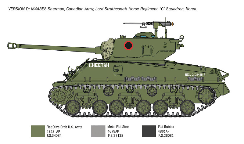 Sherman M4A3E8, Korean War, 1:35, Italeri 