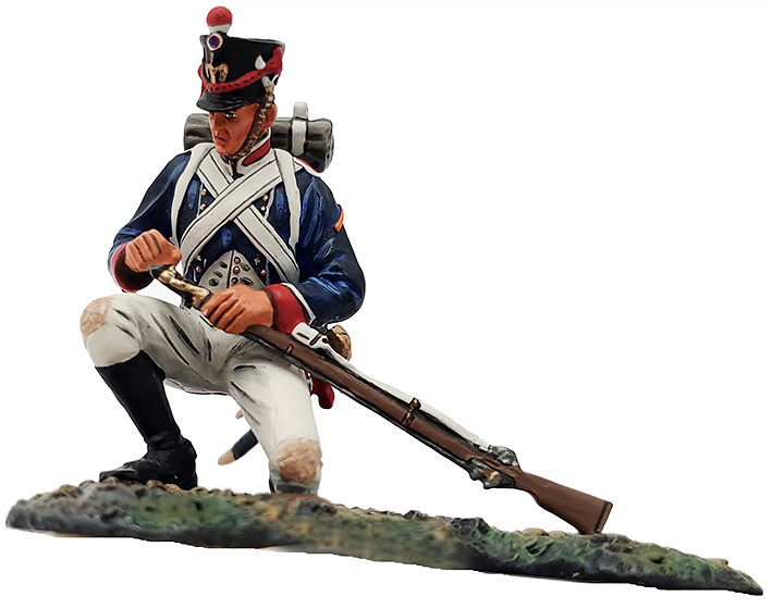 Skirmisher of the Young Guard kneeling-loading, 1:30, Patriot Models 