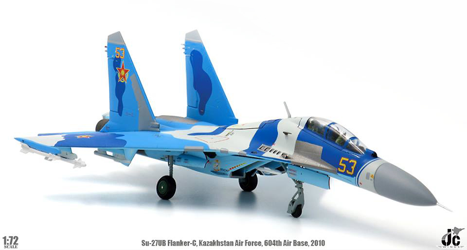 Sukhoi SU-27UB Flanker-C, Kazakhstan Air Forces, 604th Air Base, Taldykorgan Airport, 2010, 1:72, JC Wings 