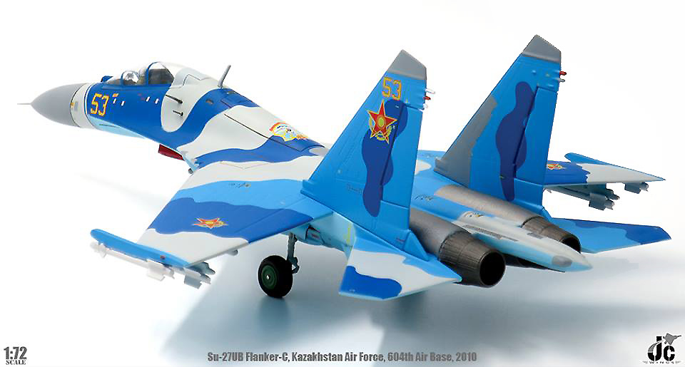 Sukhoi SU-27UB Flanker-C, Kazakhstan Air Forces, 604th Air Base, Taldykorgan Airport, 2010, 1:72, JC Wings 