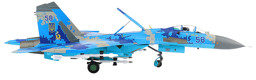 Sukhoi Su-27 Flanker-B ,Ukrainian Air Force, Blue 58, Ukraine, 2016, 1:72, Hobby Master 