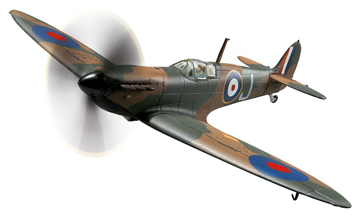 Supermarine Spitfire Mk I Diecast Model RAF No.92 Sqn, P9374, Peter Cazenove, Calais, France, 1940, 1:72, Corgi 