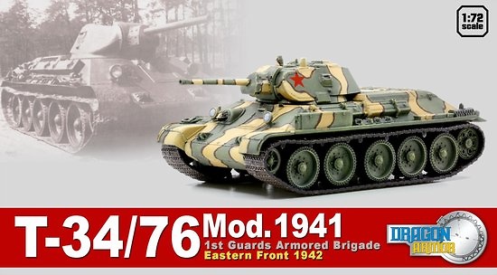 T-34/76 Mod. 1941, 1st Guards Armored Brigade, Eastern Front 1942, 1:72, Dragon Armor 