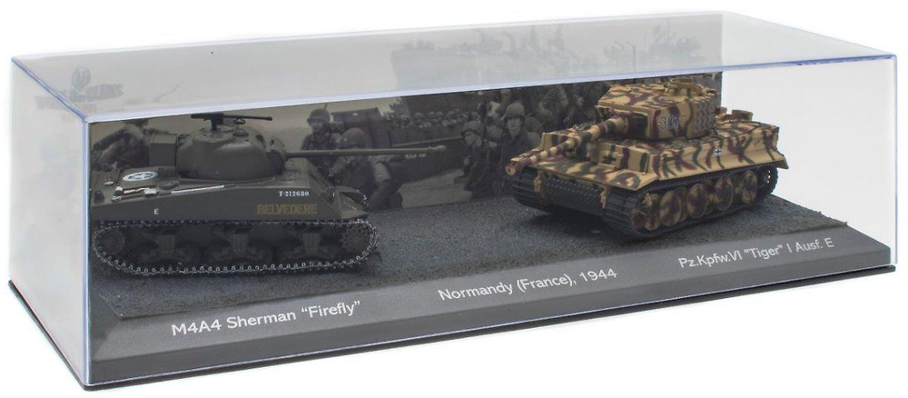 The Battle of Normandy, 1944 M4A4 Sherman Firefly + PzKpfwVI Tiger I Ausf E, 1/72, Salvat 