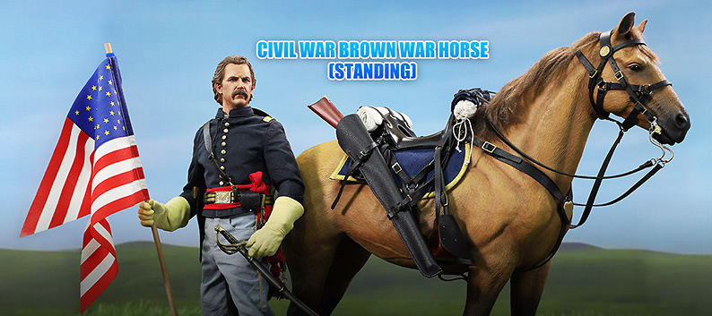 U.S. Civil War Union Army Lieutenant - John Dunbar + Civil War Brown War Horse, 1:6, Did 