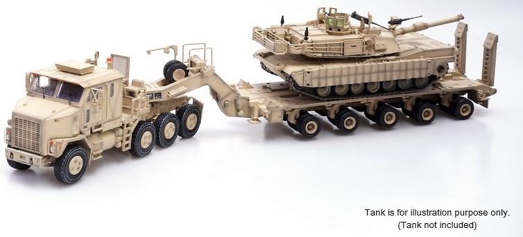 US Oshkosh M1070 Tank Transporter with M1000 Trailer – Desert Camouflage, 1:72, Panzerkampf 