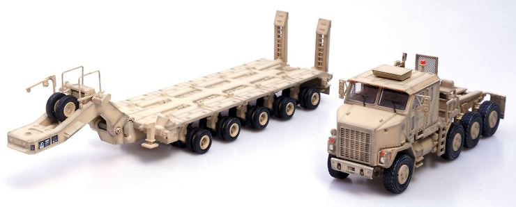 US Oshkosh M1070 Tank Transporter with M1000 Trailer – Desert Camouflage, 1:72, Panzerkampf 