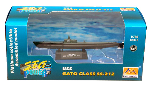 USS SS-212 GATO Submarine, 1941, 1:700, Easy Model 