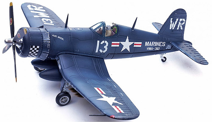 Vought F4U Corsair, USMC VMA-312 Checkerboards, White 13 USS Bataan, Korea, 1952, 1:72, Legion 