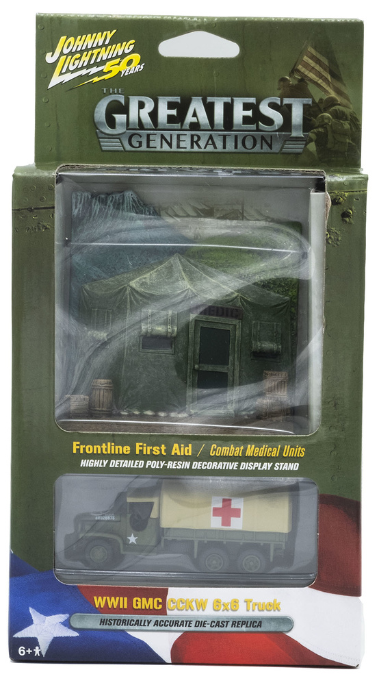 WWII GMC CCKW 6x6 Truck, Frontline First Aid, 1/64, Johnny Lightning 