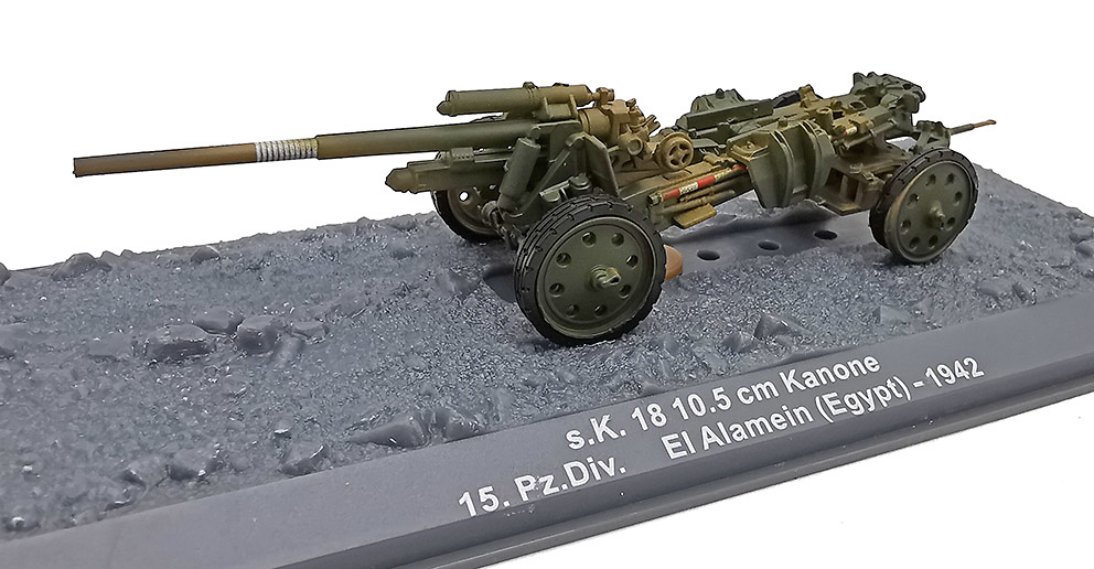 s.K. 18 10.5 cm Kanone 15. Pz.Div. El Alamein (Egypt), 1942, 1:72, Altaya 