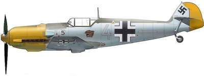 Bf109E-3 Luftwaffe, "Ufz. Horst Perez" white 4, 4/JG 26, 1940 1:48, Hobby Master