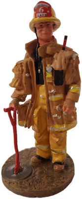 Firefighter with fire retardant suit, Los Angeles, USA, 2002, Del Prado