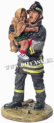 Firefighter with flame-retardant suit, San Giuliano, Italy, 2003, 1:30, Del Prado