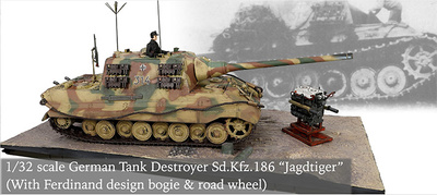 German Sd.Kfz.186 Panzerjager Tiger Ausf. B "JagdTiger", Porsche suspension, 1945, 1:32, Forces of Valor