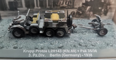 Krupp L2H143 (Kfz.69) + Pak 35/36 3.Pz.Div. Berlin (Germany) 1938, 1:72, Altaya