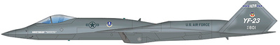 YF-23 "Gray Ghost" PAV-2, AF ser.no.87-0801,1990 (with 3 xAIM-120,2 xAIM-9) 1990, 1:72, Hobby Master