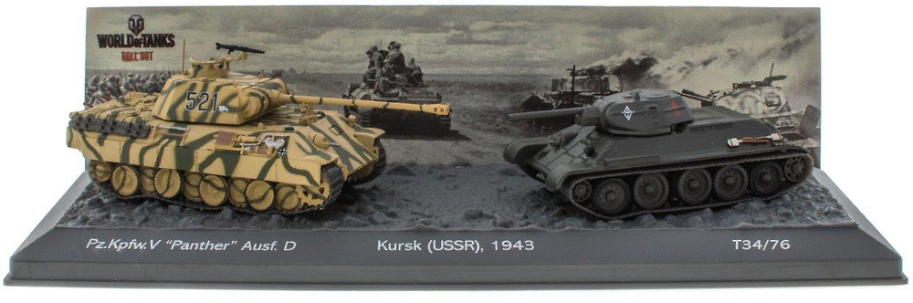 Batalla del Kursk, Pz.Kpfw. V 'Panther' Ausf. D + T34/76, 1943, 1/72, Salvat 