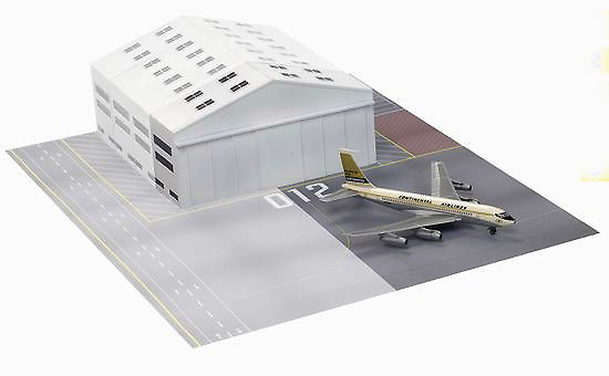 Boeing 720 Continental Airlines con sección de Hangar con 1:400, Dragon Wings 