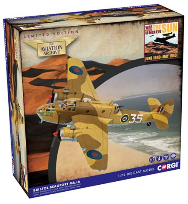 Bristol Beaufort Mk I, EK979, Unidad de control y conversión de la RAF en Oriente Medio, Egipto, 1944, 1:72, Corgi 