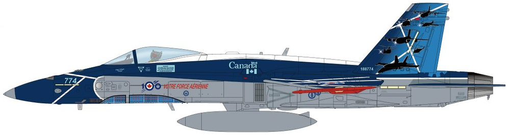 CF-188, Esquema del Centenario, 188774, RCAF, 2024, 1:72, Hobby Master 