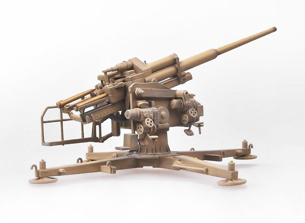 Cañón 128 mm. Flak 40 con soporte en cruz, Alemania, 1944, 1:72, Modelcollect 