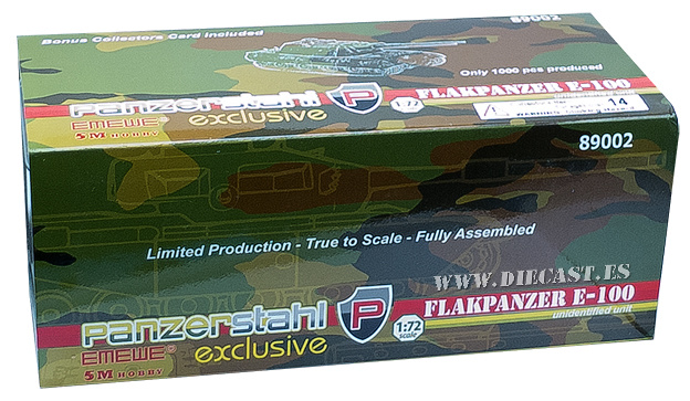 Cañón antiaéreo alemán Flakpanzer E-100, 1:72, Panzerstahl 