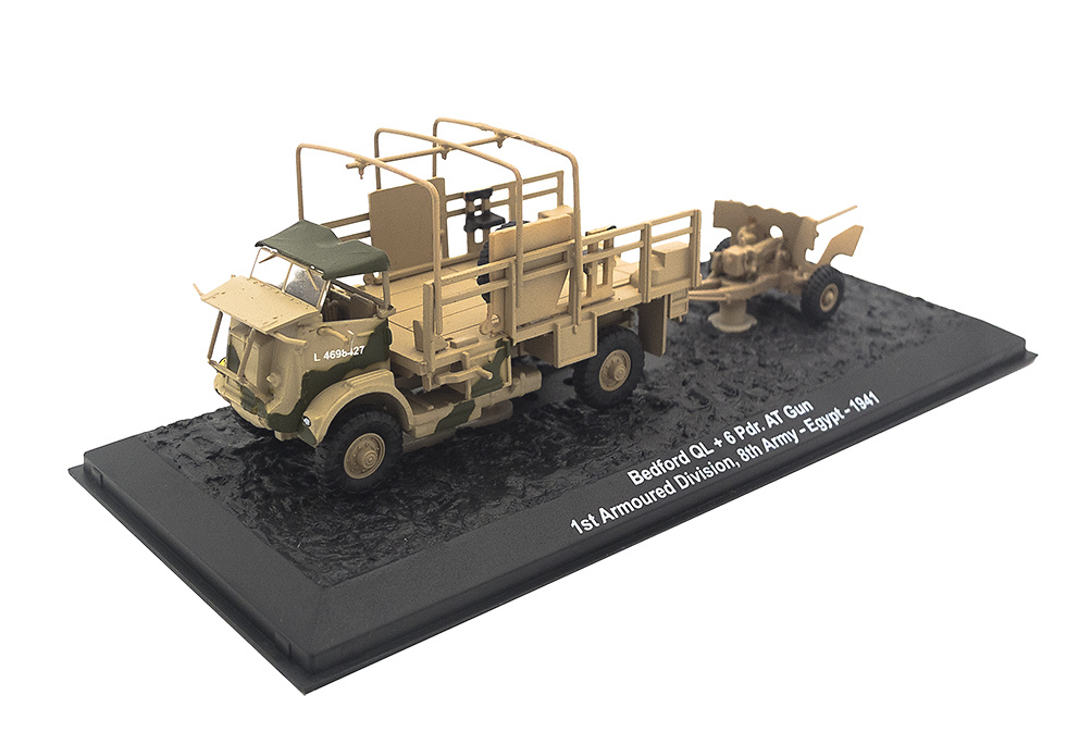 Camión Bedford QL + 6 Pdr. AT Gun, 1st Armoured Division, 8th Army, Egipto, 1941, 1:72, Altaya 