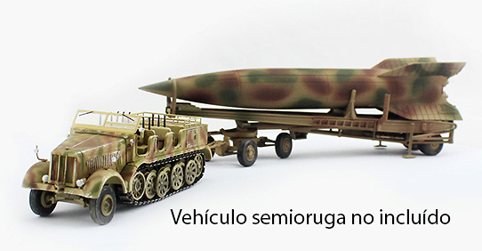 Cohete V2 c/remolque de transporte, Ejército Alemán, 1943, 1:72, PMA 