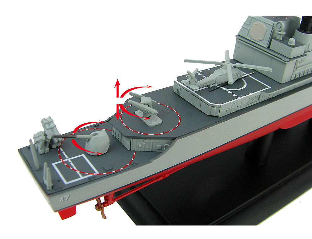 Crucero USS Ticonderoga (CG-47), Crucero de Misiles Guiados, US Navy, años 80, 1:700, Hobby Master 