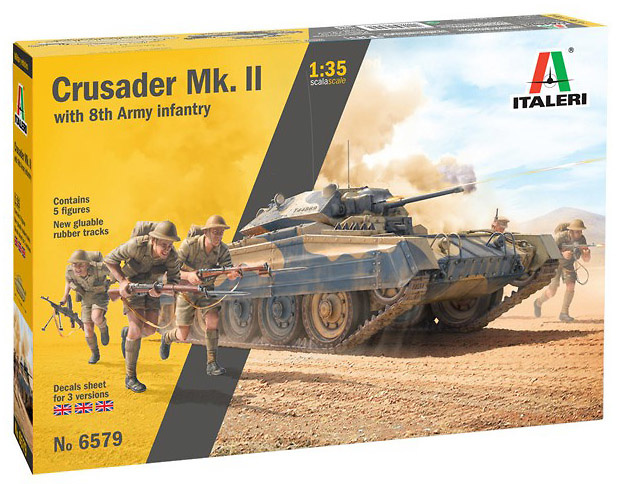 Crusader MK. II con el 8º Ejército de Infantería, Gran Bretaña, 2ª Guerra Mundial, 1:35, Italeri 