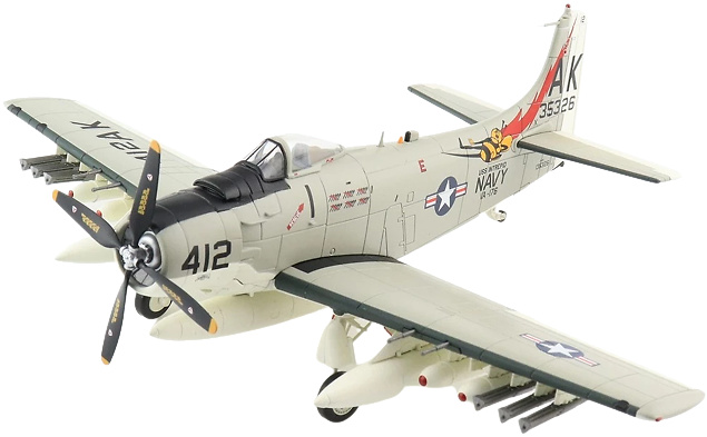 Douglas A-1H Skyraider 412, VA-176, USS Intrepid, 1966, 1:72, Hobby Master 