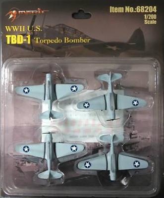 Douglas TBD-1 Devastator, Avión Torpedo, (4 unidades), 1:200, Merit 