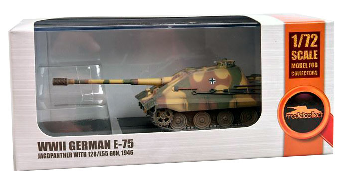 E-75 Jagdpanther, Tanque Pesado con cañón 128/L55, Alemania, 1946, 1:72, Modelcollect 