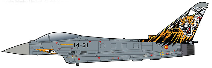 Eurofighter Typhoon 14-31, Ala 14, Ejército del Aire de España, Nato Tiger Meet 2018, 1:72, Hobby Master 