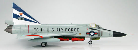 F-102A Delta Dagger 56-1111, 525th FIS, RAF Wethersfield, England, June 1961, 1:72, Hobby Master 