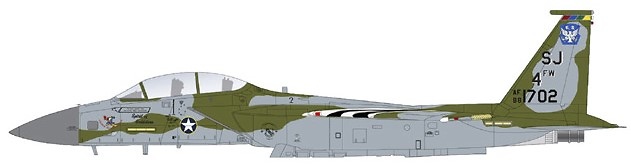 F-15E Strike Eagle, USAF, Spirit of Goldsboro, Base Aérea Seymour Johnson, Mayo 2023, 1:72, Hobby Master 