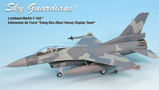 F-16C Fighting Falcon, Equipo de exhibición de Elang Biru (Halcón Azul), Fuerza Aérea Indonesia, 1:72, Witty Wings 