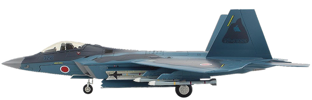 F-22 Raptor, 37-8322, Camuflaje Marino, 3er Escuadrón JASDF, Japón, 1:72, Hobby Master 