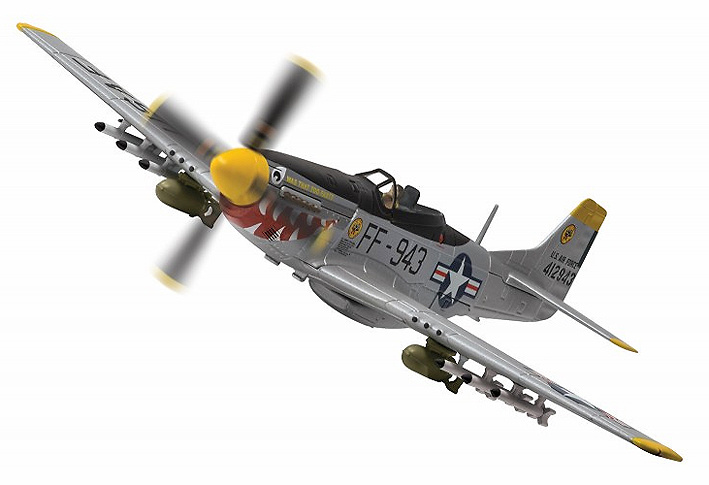 North American F-51D Mustang™, 44-12943/FF-943 ‘Was that too fast?’18th Fighter Bomber Group, USAF, Chinhae Airfield, South Korea, 1951, 1:72, Corgi 