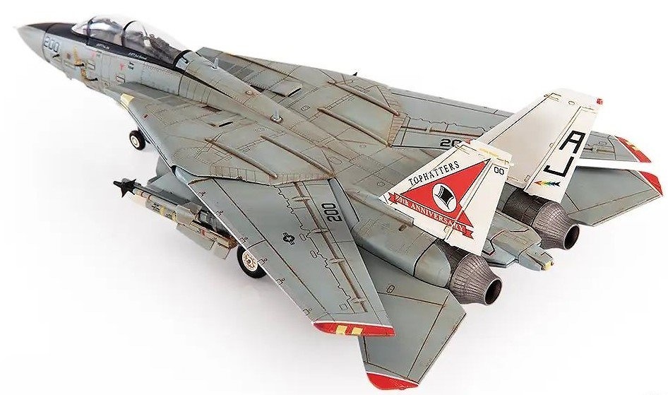 F14A Tomcat US Navy, VF-14 Tophatters, USS Theodore Roosevelt, Edición 80 Aniversario, 1999, 1:72, JC Wings 