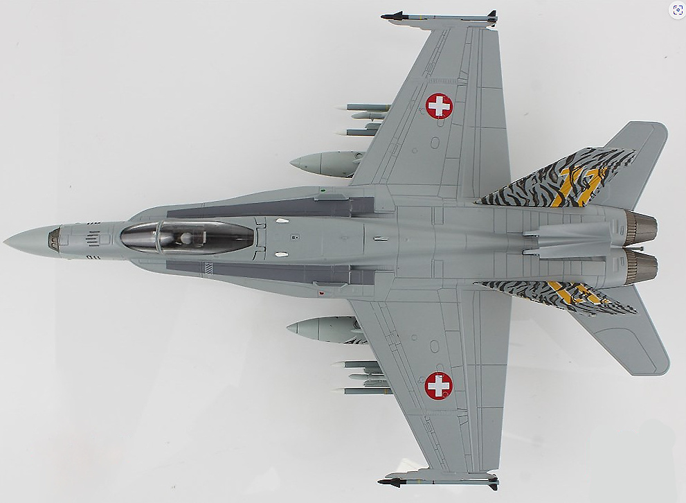 F/A-18C Hornet Fuerza Aérea Suiza, 11 Staffel Tigers, Francia, OTAN Tiger Meet 2003, 1:72, Hobby Master 