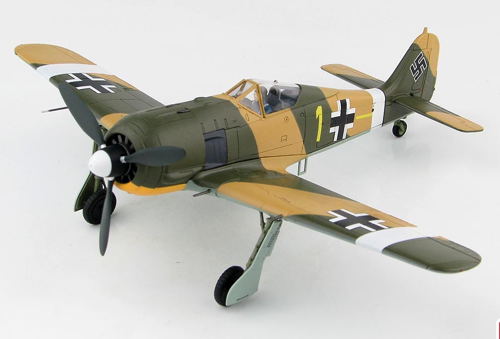 FW 190A-4 Commander of 6./JG 2 Oblt. Erich Rudorffer, Norte de Africa, 1943, 1:48, Hobby Master 