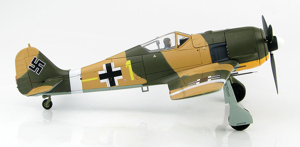 FW 190A-4 Commander of 6./JG 2 Oblt. Erich Rudorffer, Norte de Africa, 1943, 1:48, Hobby Master 