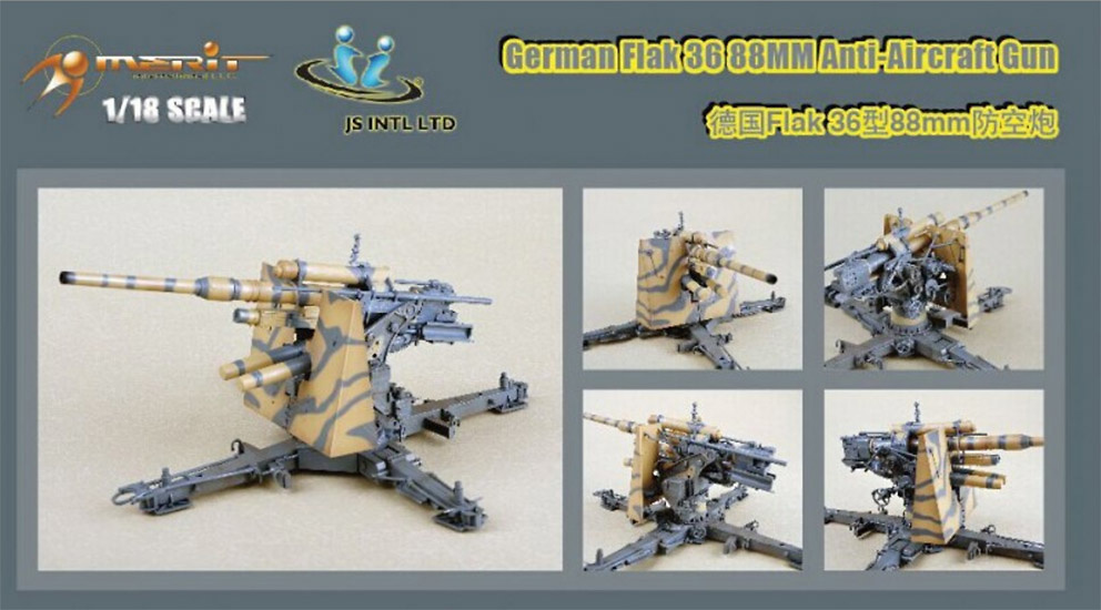 Flak 36, 88mm, cañón antiaéreo alemán, 1:18, Merit 