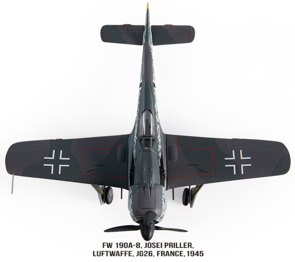 Fw 190A, Luftwaffe JG 26 Schlageter, Black 13, Joseph Priller, Francia, 1945, 1:72, JC Wings 