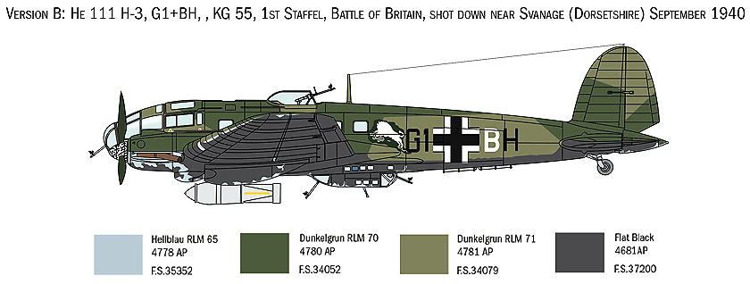 Heinkel HE111H, Bombardero Medio, Alemania, 2ª Guerra Mundial 1:72, Italeri 